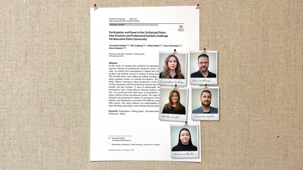 Cassandra har skrivit artikeln tillsammans med Ola Lindberg, Ulrika Haake, Oscar Rantatal och Alva Lindholm. Den utg&ouml;r den andra publikationen i Cassandras avhandlingsprojekt med inriktning p&aring; arbete och l&auml;rande inom den civilianiserade polisen.