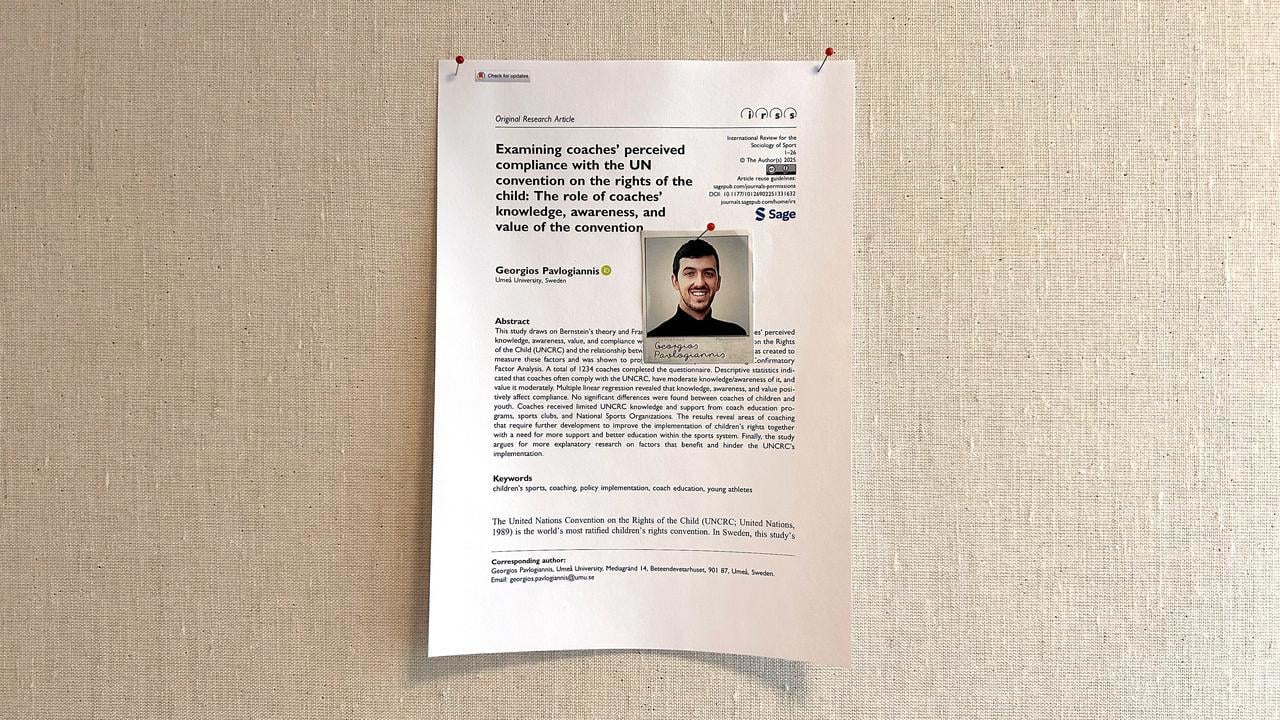 Georgios Pavlogiannis artikel på anslagstavlan