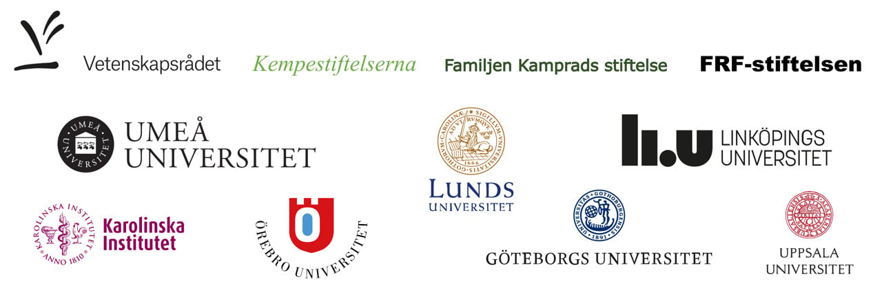 Kollage av de som sponsrar Nationella forskarskolan i allm&auml;nmedicin
