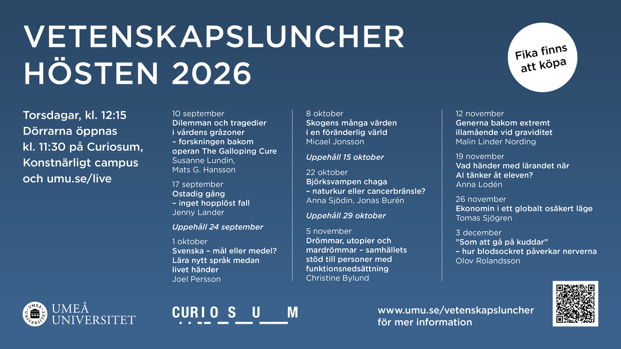 H&ouml;stens tio vetenskapsluncher med datum o namn