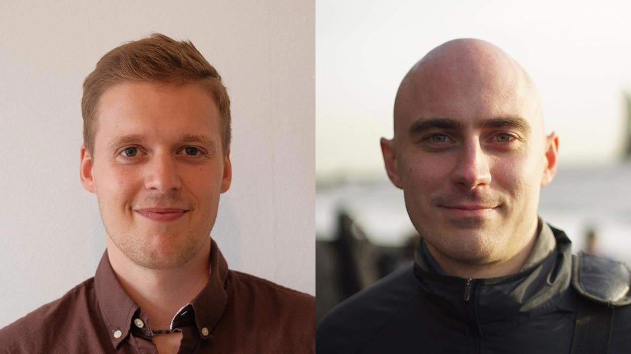 Vinnarna av Ume&aring; h&aring;llbarhetspris f&ouml;r uppsatser i f&ouml;retagsekonomi Johan Glase och Bj&ouml;rn Tomas Minde.
