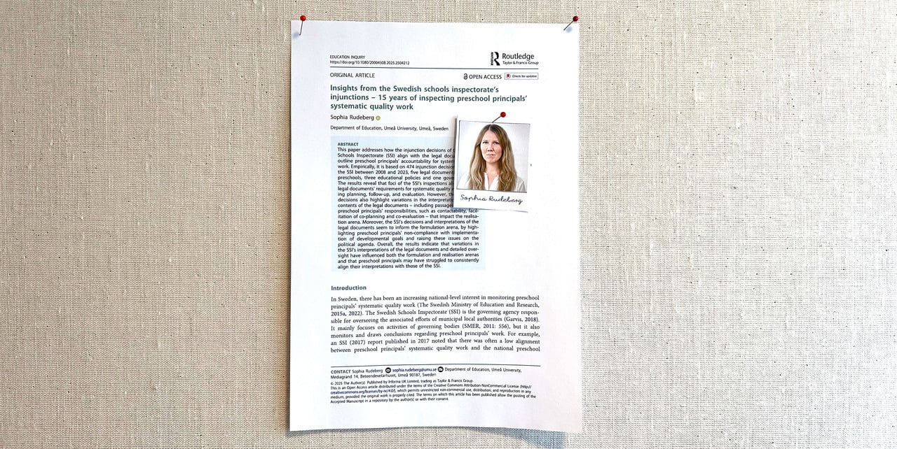 Sophia Rudeberg, Pedagogiska institutionen