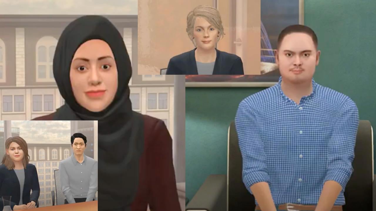 Exempel p&aring; avatarer fr&aring;n simuleringsverktyget TeachLive