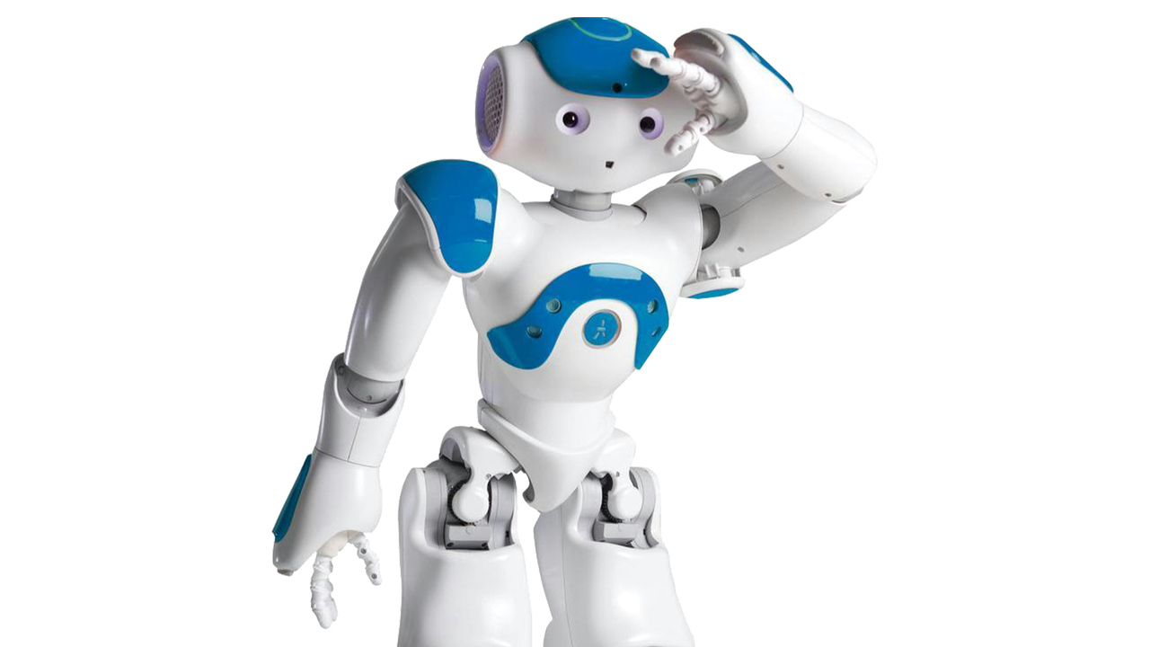 Robot med m&auml;nniskoliknande drag.