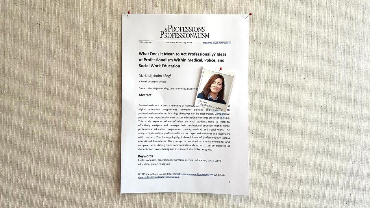 Maria Liljeholm B&aring;ngs artikel p&aring; en anslagstavla