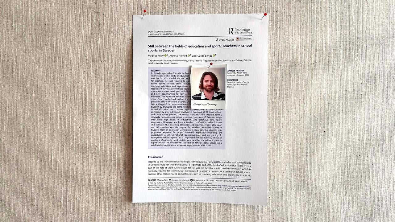 Vetenskaplig artikel p&aring; anslagstavla