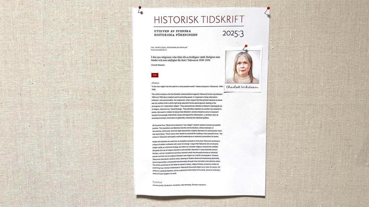 Vetenskaplig artikel p&aring; anslagstavla
