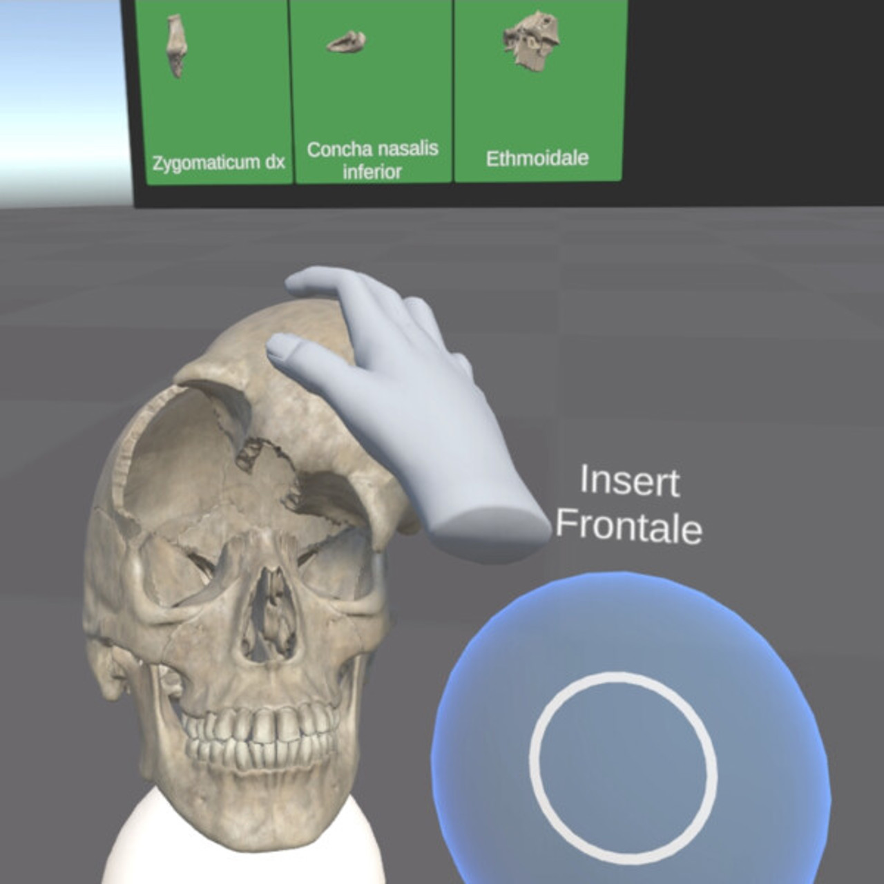VR-bild p&aring; kranium
