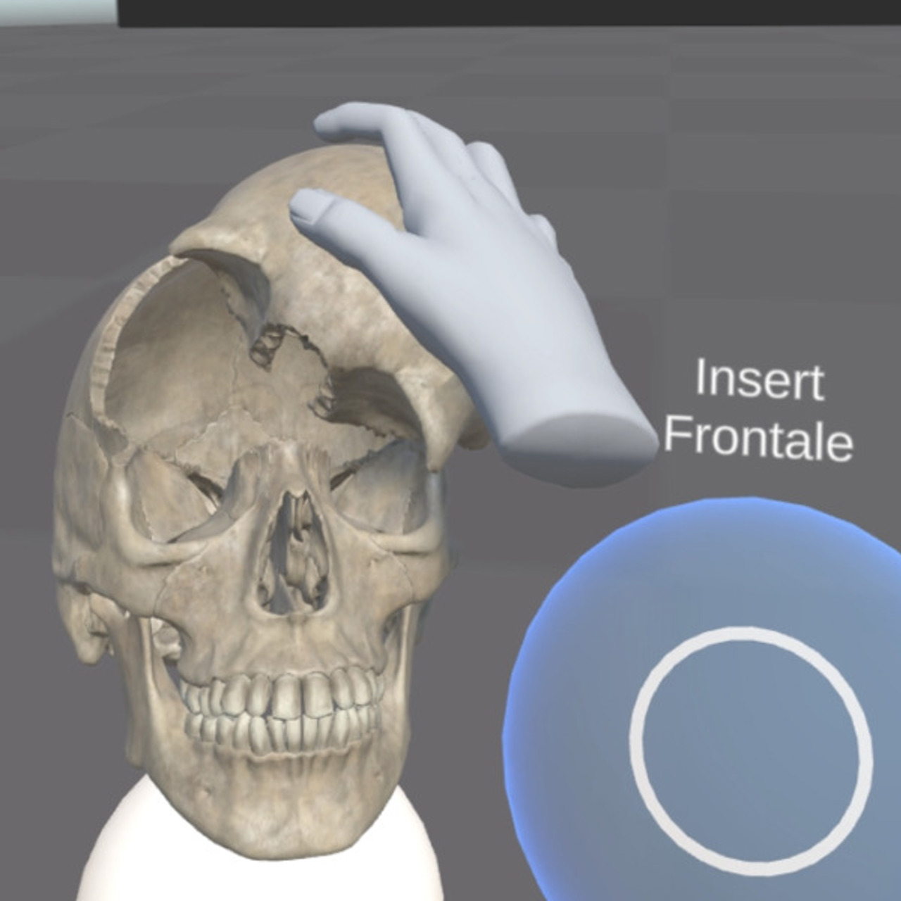 VR-bild p&aring; kranium