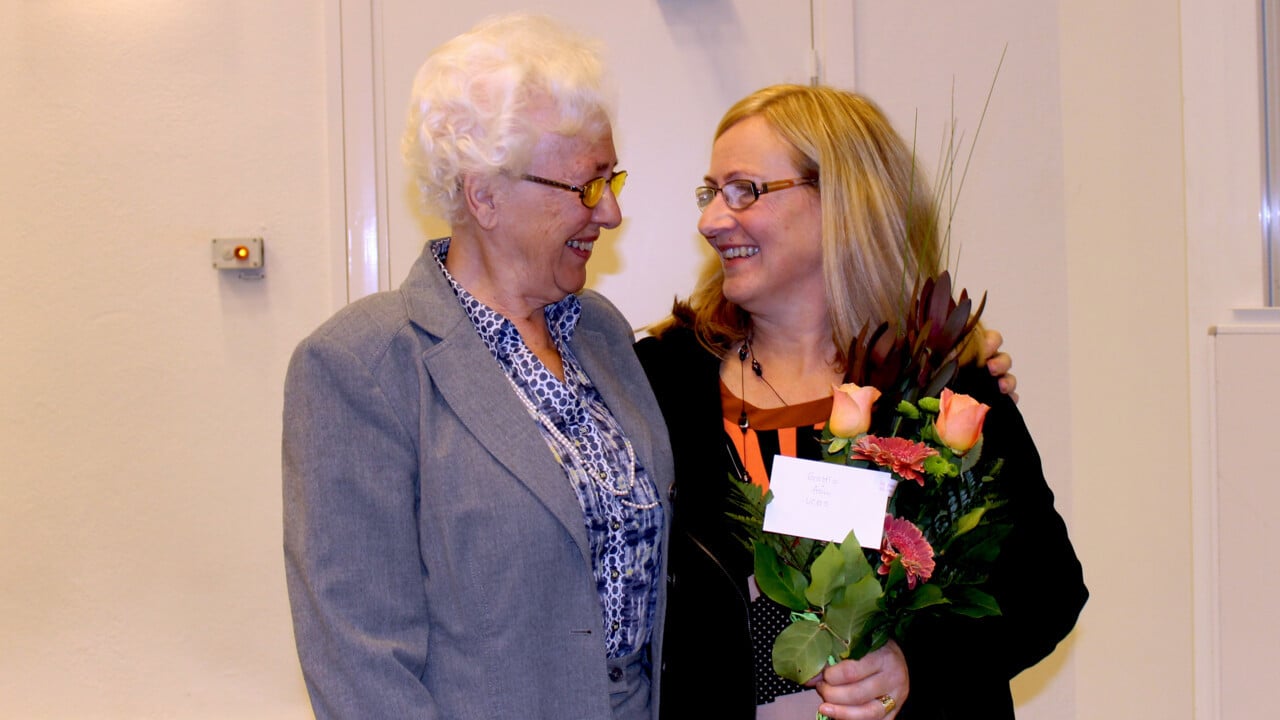 Ann &Ouml;hman with former V&auml;sterbotten governor G&ouml;rel Bohlin. In 2018, Ann &Ouml;hman was awarded the 