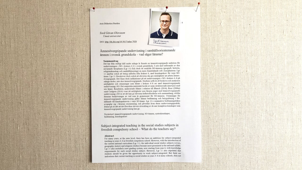 Tord G&ouml;ran Olovssons artikel
