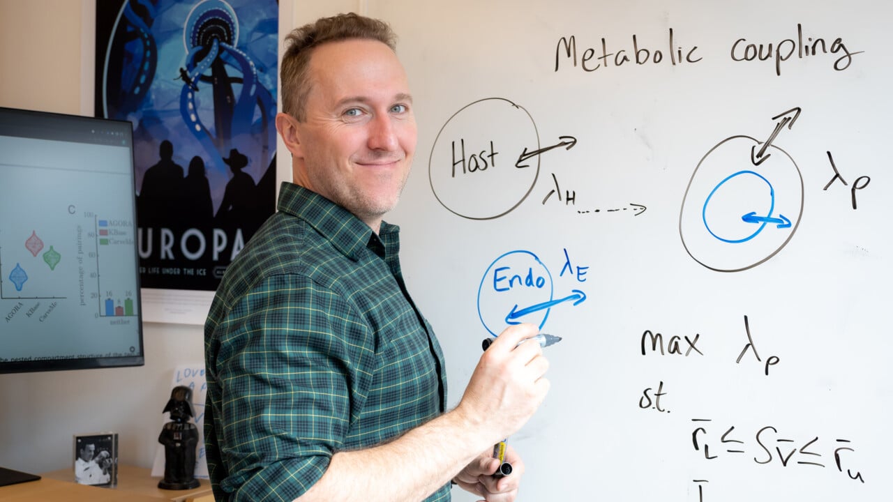 Man som skriver p&aring; en whiteboard