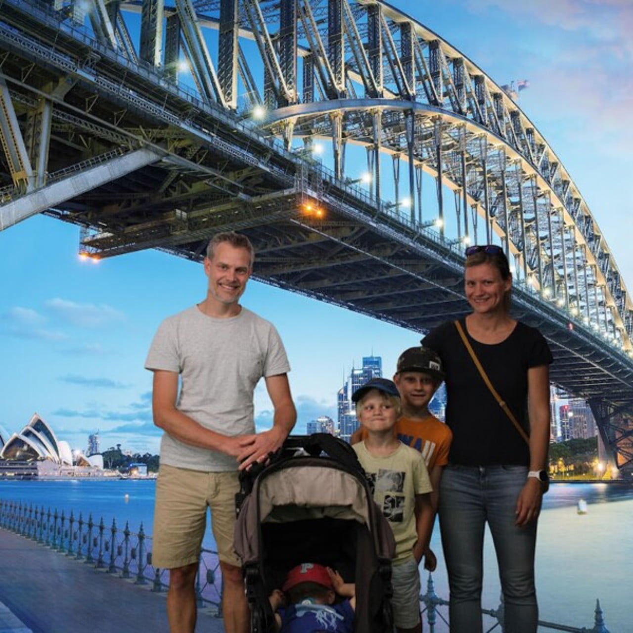 Familjen Andersson p&aring; forskarbes&ouml;k i Sydney.