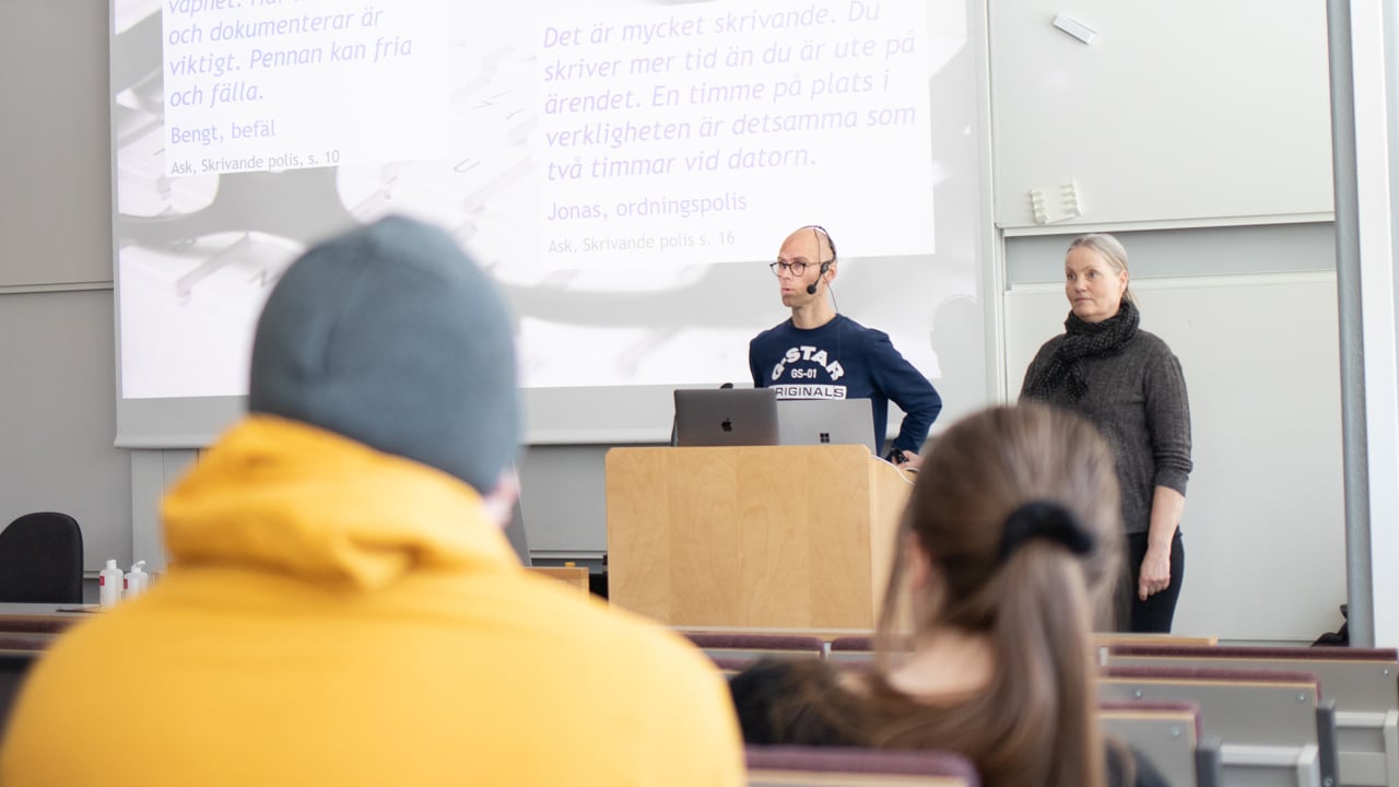 En f&ouml;rel&auml;sning f&ouml;r polisstudenter.