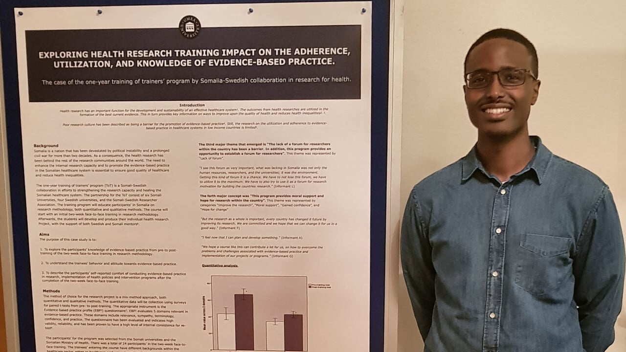 Mohammed Hassan Ali prova p&aring; forskning parallellt med sina studier