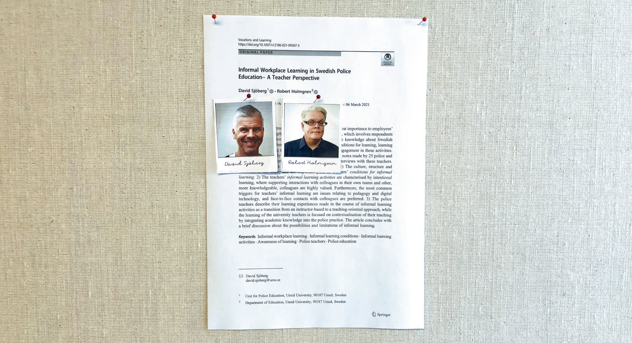 Publikation 2021: David Sj&ouml;berg och Robert Holmgren