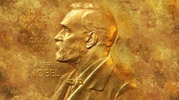 Guldstick av Alfred Nobel.