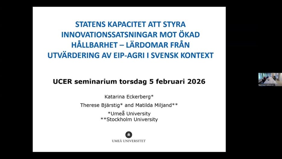 Film:  UCER-seminarium med Katarina Eckerberg