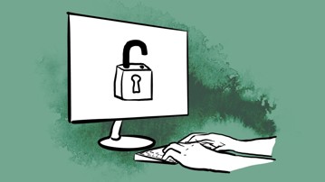 Illustrerar intrång i dator, mobiltelefon, användarkonto eller information är påverkad.