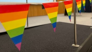 Rainbow flags. 