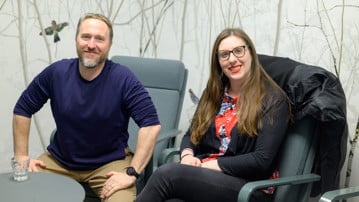 Eric Libby and Laura Carroll in IceLab