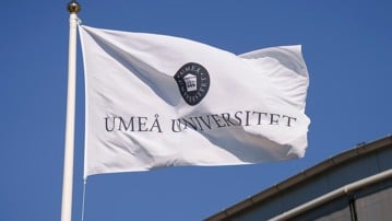 universitets logotyp på flaggor