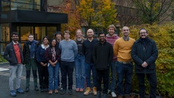 From left to right: Ajay Poonia, Carla M. Brunner, Lakshmi Das, Hinduja Bhuvanendran, Haifeng Lin, Nils Henriksson, Ann Céline Zimmermann, Tlek Tapani, Ben Johns, Hannes Kempf, Aitor De Andrés, Nicolò Maccaferri
