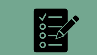 En checklista med en ikryssad rad och en penna.