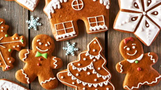 Dekorerade pepparkakor.