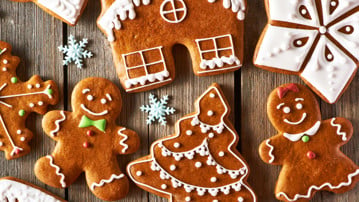 Dekorerade pepparkakor.