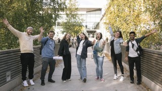 International students on campus