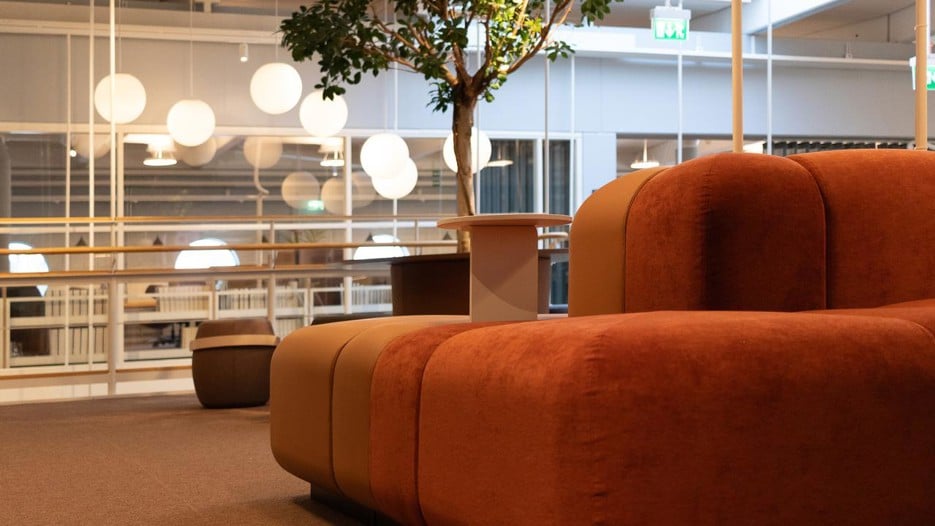 A sofa in the quiet area.