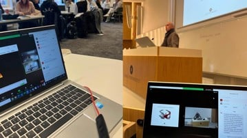 Kollage från seminarium och föreläsning med HyFlex undefvisning