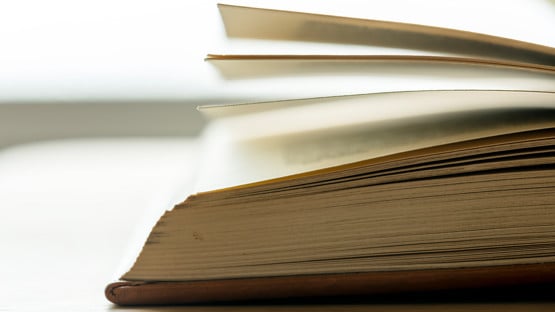 Bok. Closeup of an open book educational, academic and literary concept.