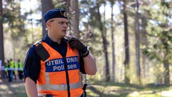 Polisstudent vid samverkansövning på Sandö