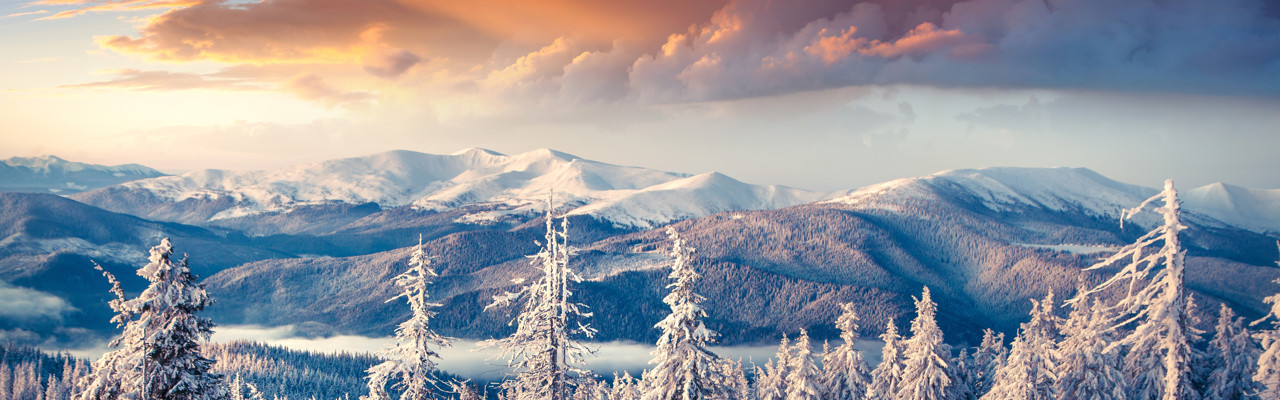 Colorful winter sunrise.