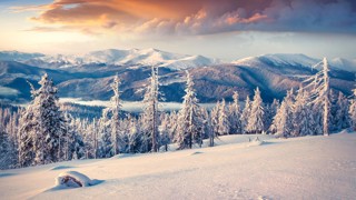 Colorful winter sunrise.