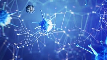 3D medical background with viruses , bacteria and cells, Adobe Stock image by Derya Cakirsoy