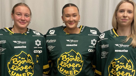 Sanna Augustsson, Kaja Ekle och Hedda Runemark Brydsten satsar på dubbla karriärer vid UMU.
