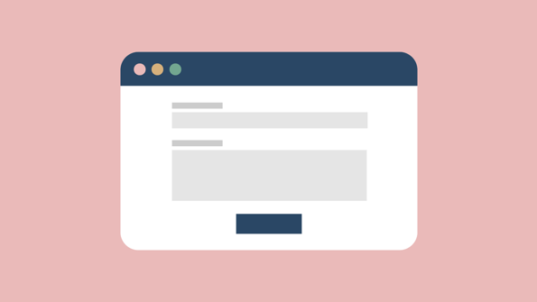 Icon of a form against a pink background.