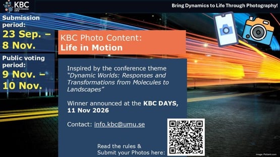 Announcement of the photo contest with the background image showing light movement on the urban settings