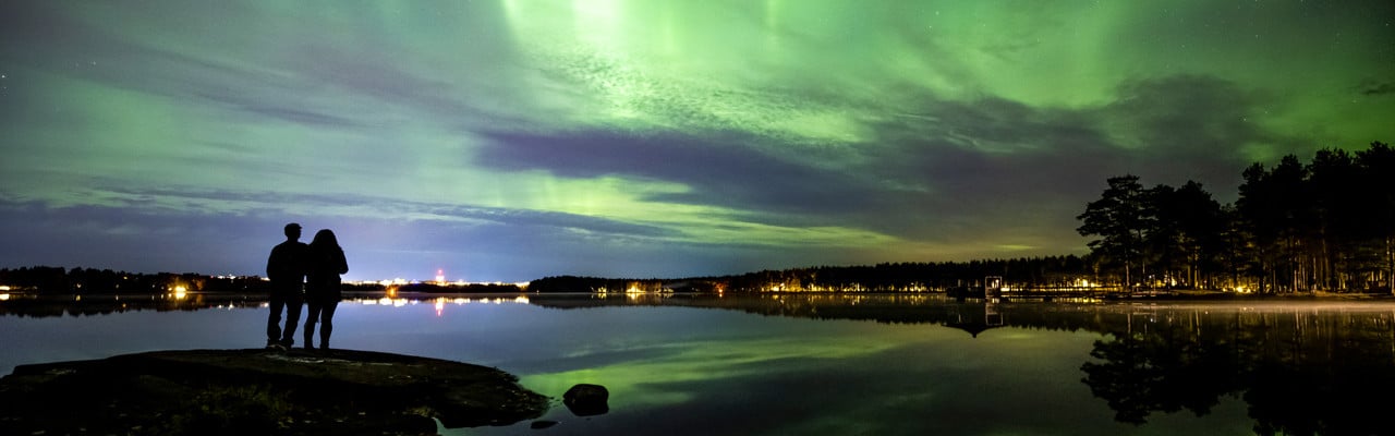 Norrsken vid Nydalasjön.