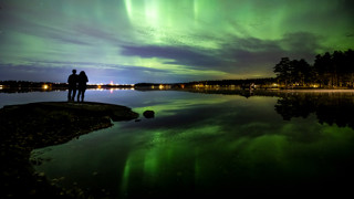 Norrsken vid Nydalasjön.