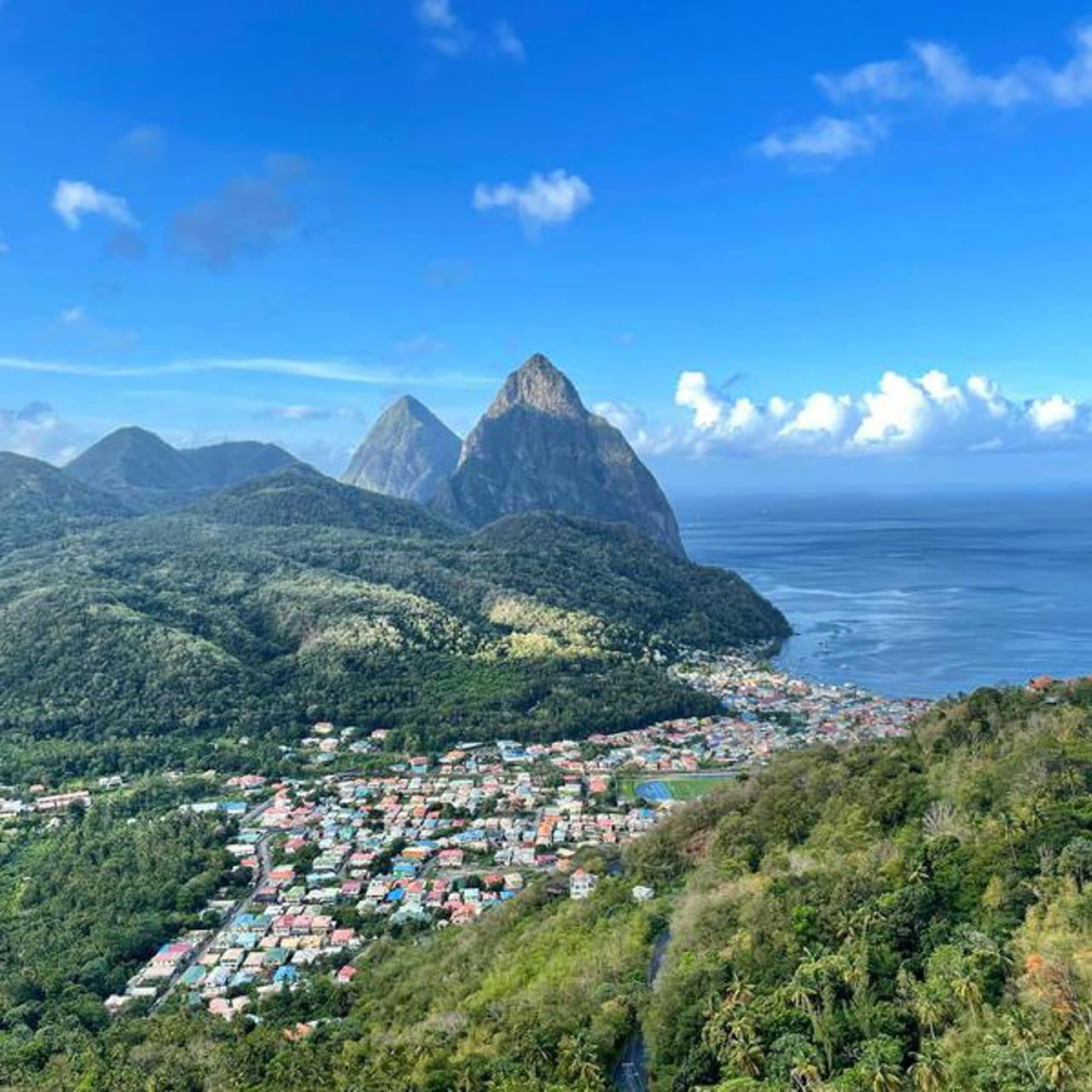 Vy över Saint Lucia