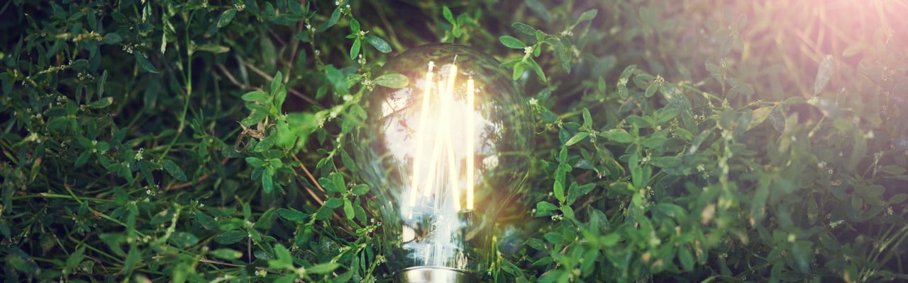 Miljövänlig lampa på marken