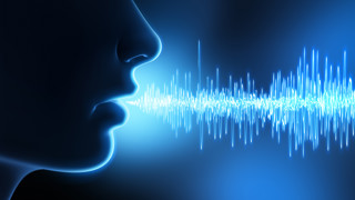 Human face and mouth and sound waves - 3D illustration