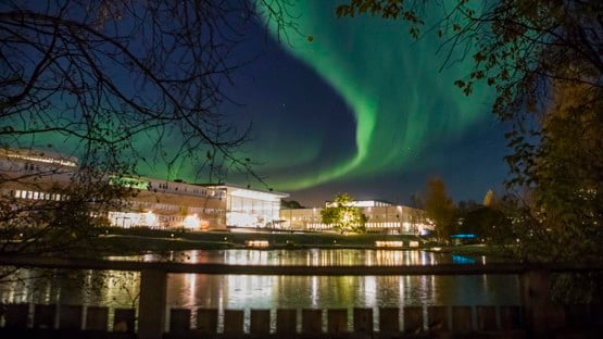 Norrsken över Umeå universitet