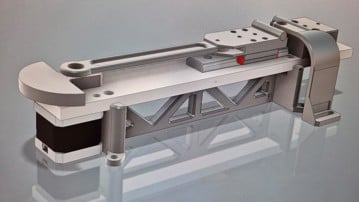 CAD design av en dragprovningsmaskin för lysande polymerfilm