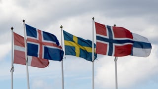 Nordiska länders flaggor. Genrebild från Mostphotos.