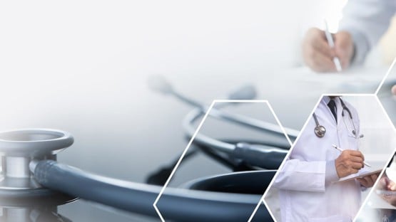 Medical technology, Healthcare and medicine concept. Doctor and professional health team working in modern hospital, medical research and development. Online health and telemedcine, technology background